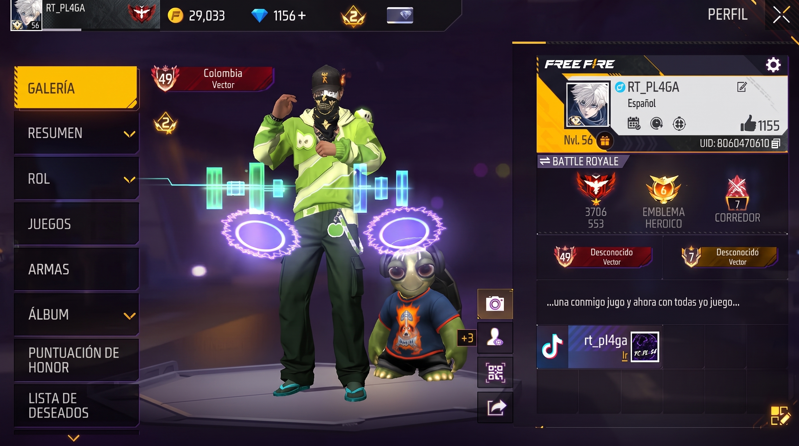 Comprobante de recarga de diamantes - RT_PL4GA Free Fire